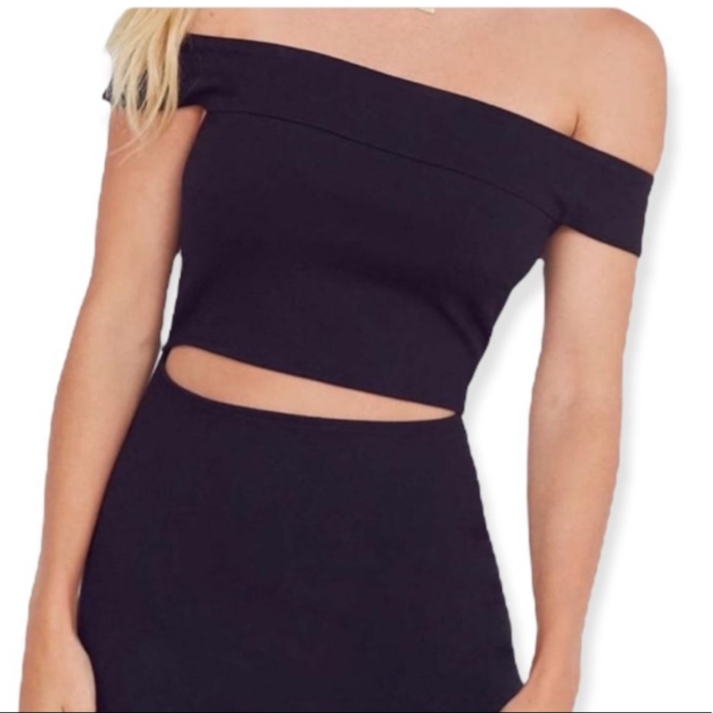 Urban Outfitters Off the Shoulder Cut Out Black Bodycon Dress